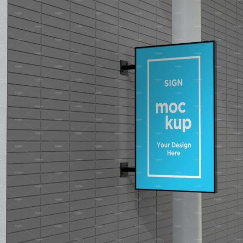 Rectangular wall mount sign mockup cover image.