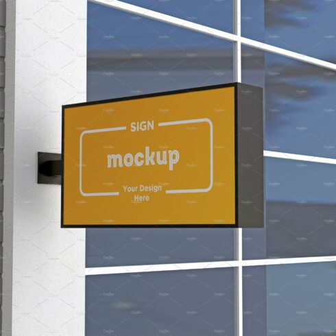 Rectangular wall mount sign mockup cover image.