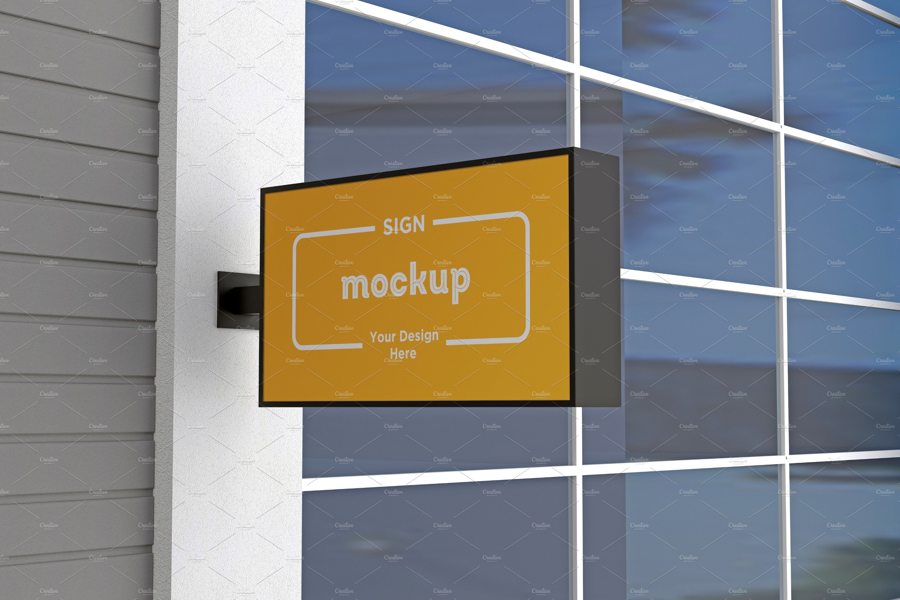 Rectangular wall mount sign mockup cover image.