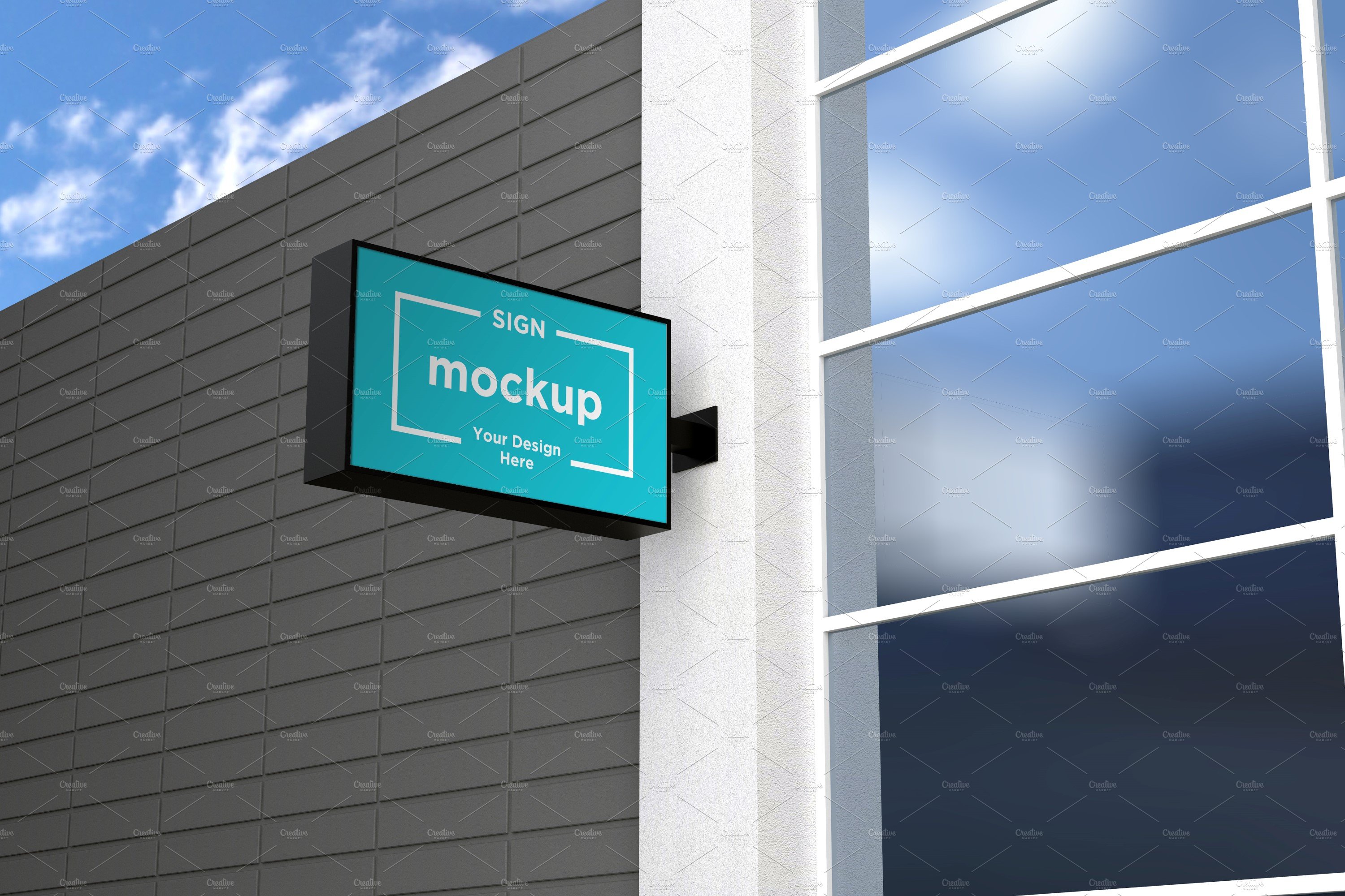 Rectangular wall mount sign mockup cover image.