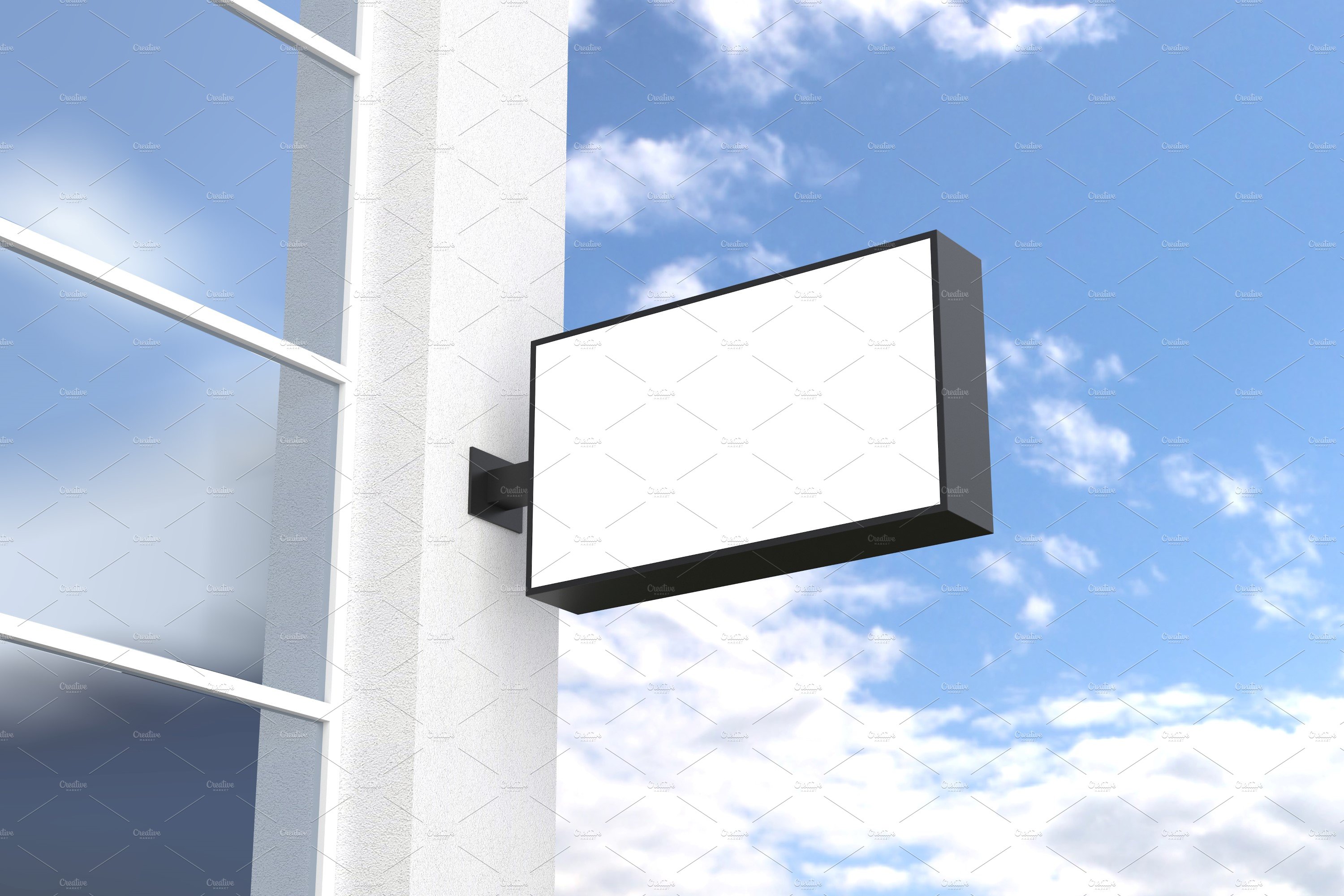 Rectangular wall mount sign mockup preview image.