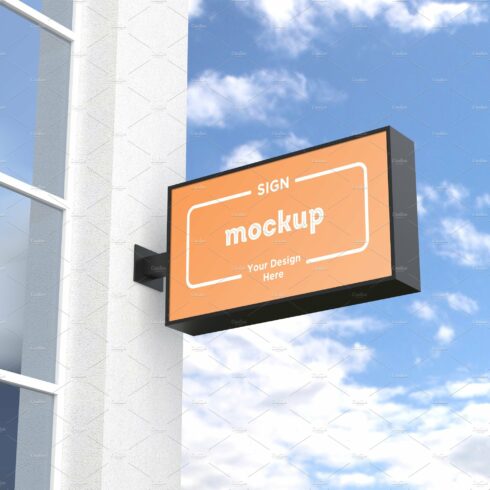 Rectangular wall mount sign mockup cover image.