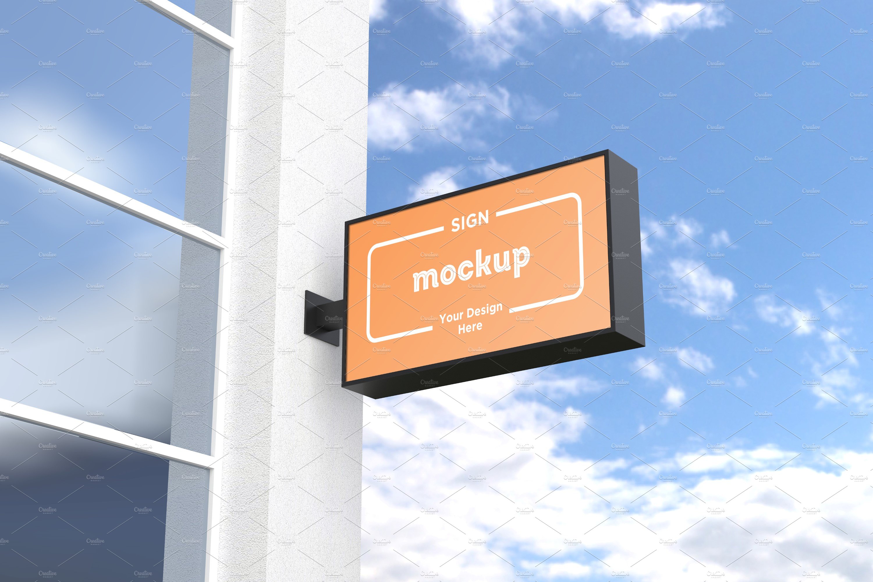 Rectangular wall mount sign mockup cover image.