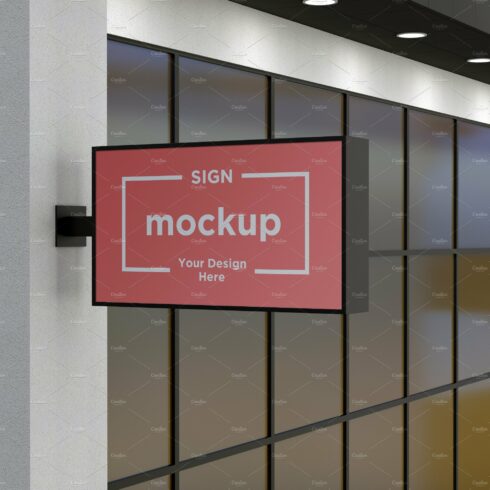 Rectangular wall mount sign mockup cover image.