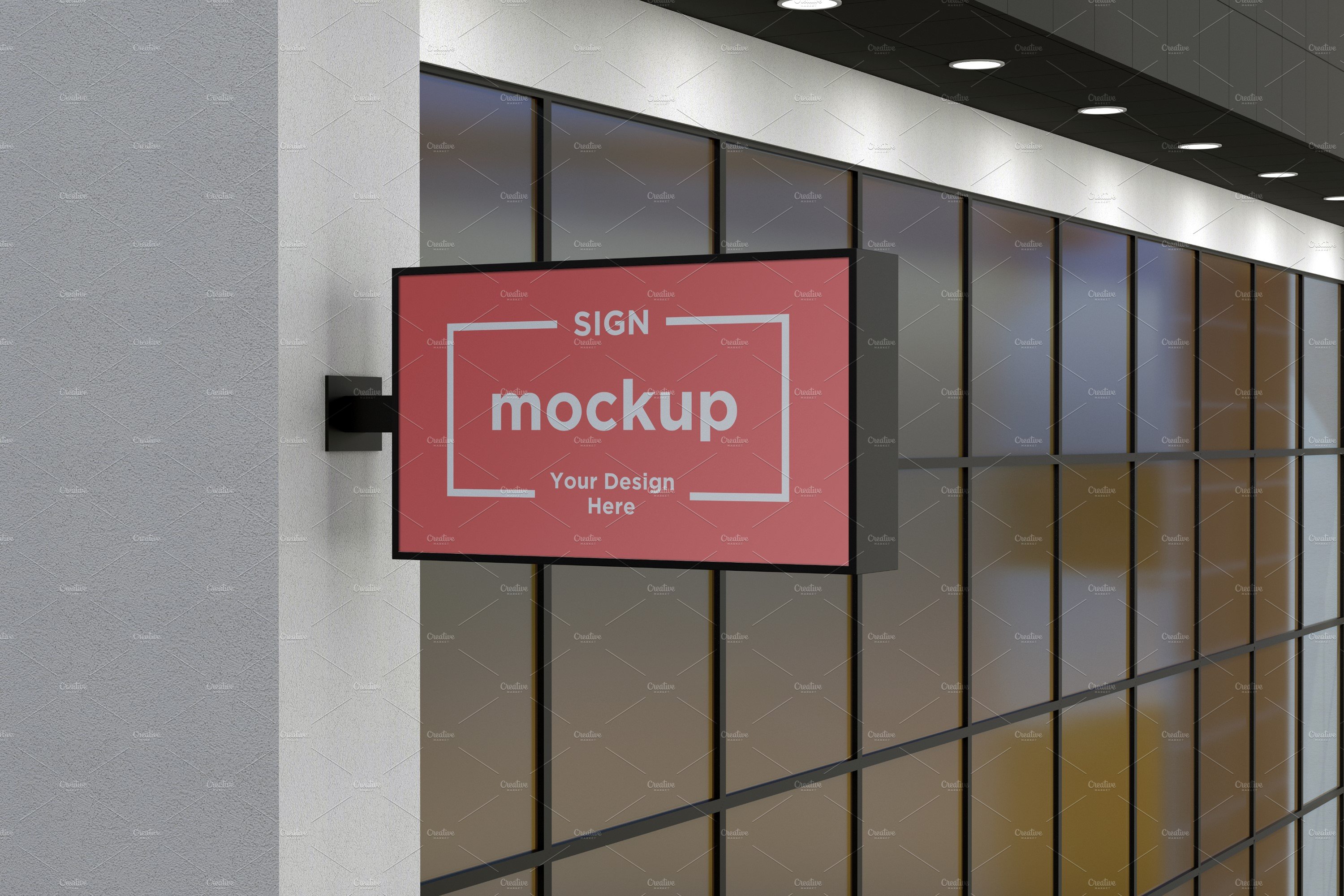 Rectangular wall mount sign mockup cover image.