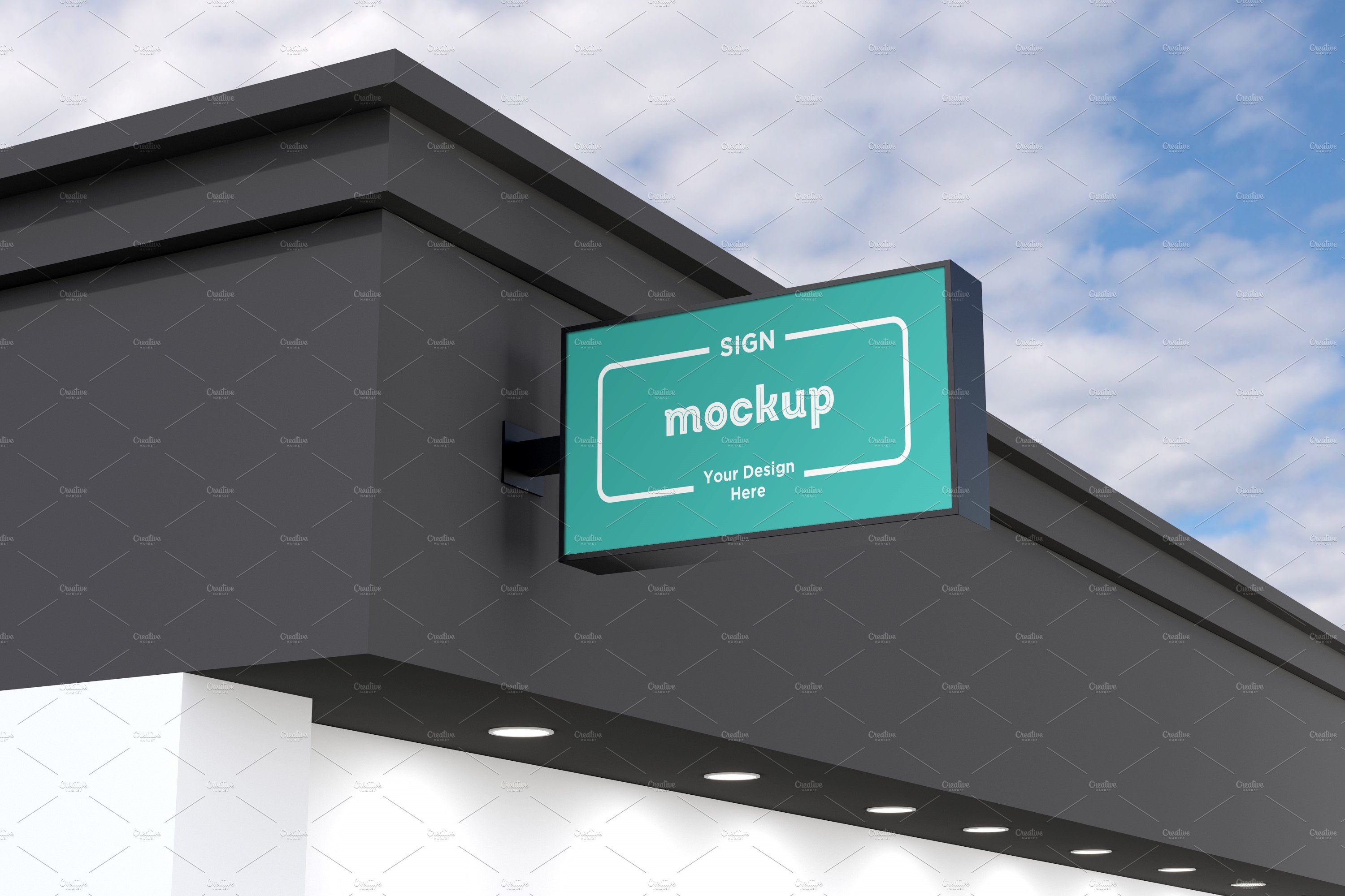 Rectangular wall mount sign mockup cover image.