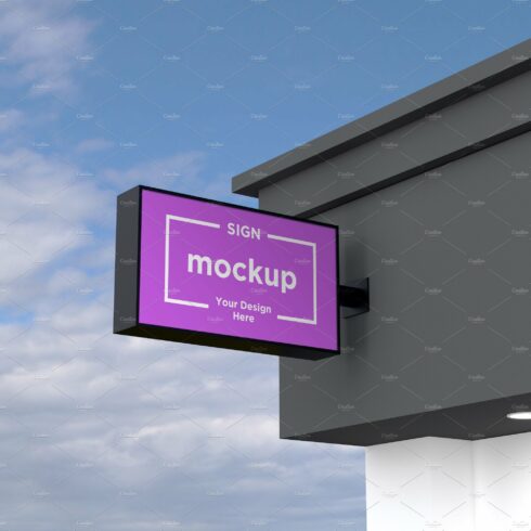 Rectangular wall mount sign mockup cover image.