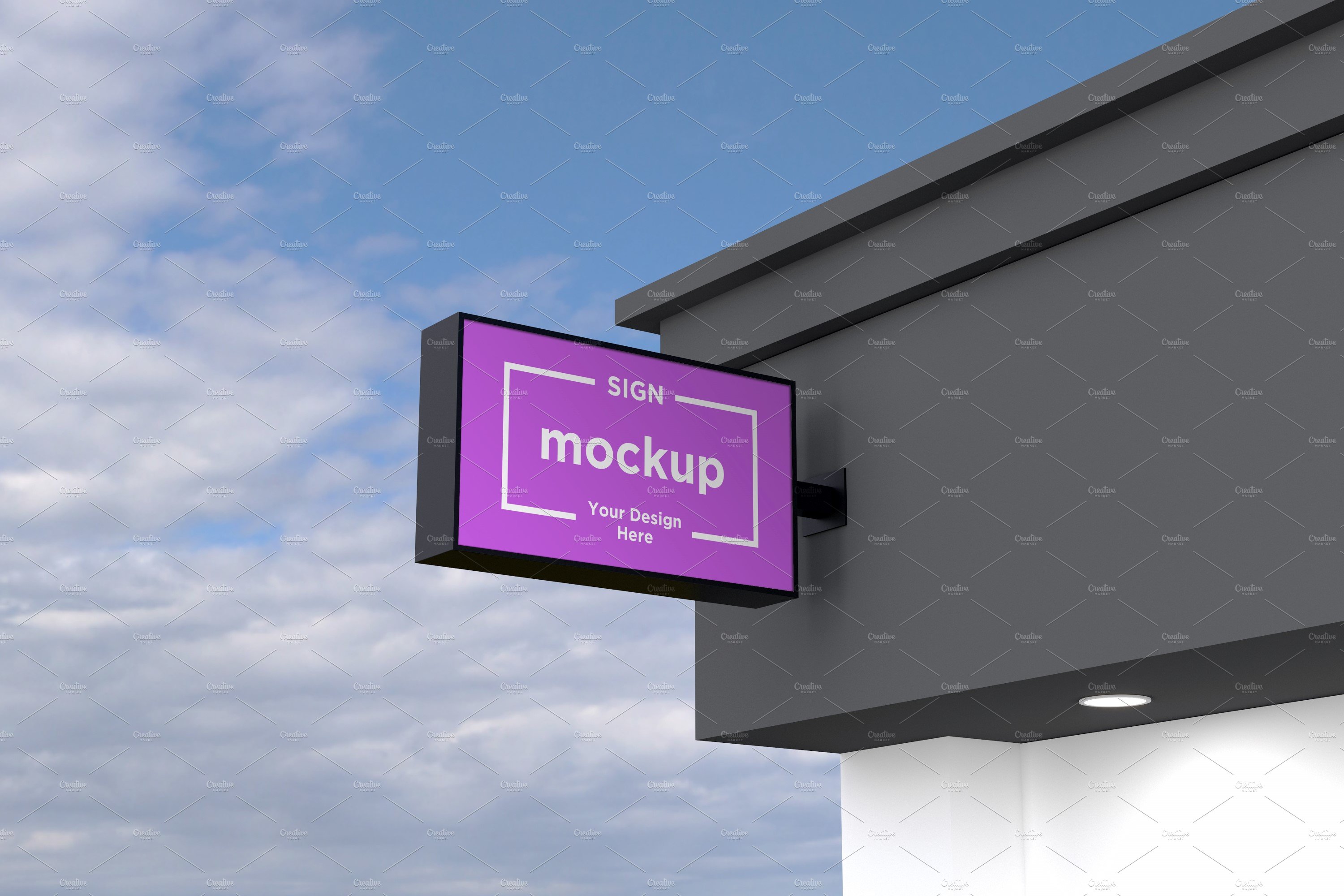 Rectangular wall mount sign mockup cover image.