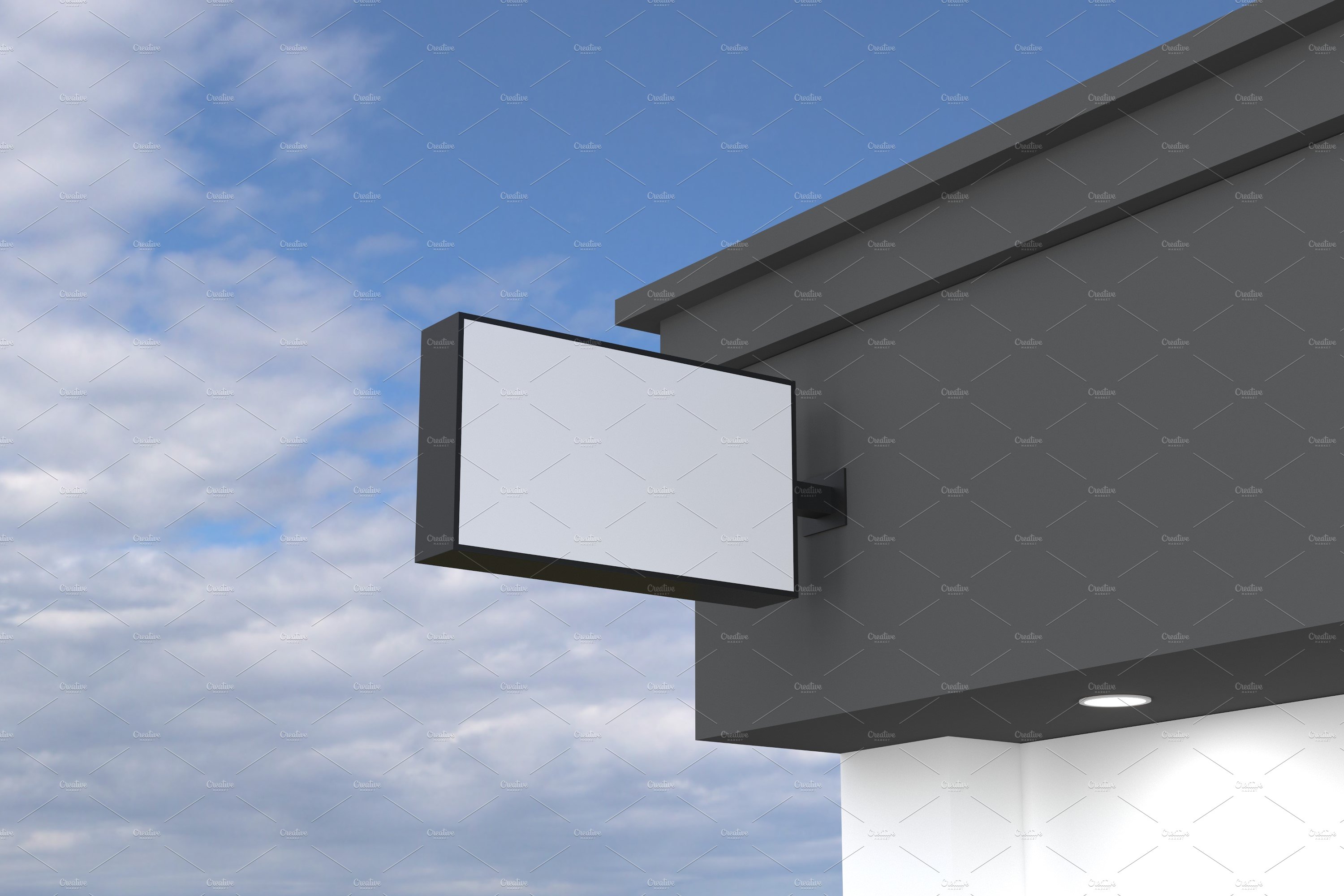 Rectangular wall mount sign mockup preview image.