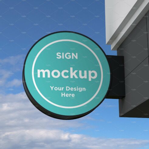 Rounded wall mount sign mockup cover image.