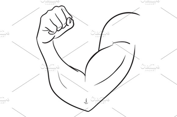 Biceps of strong man cover image.