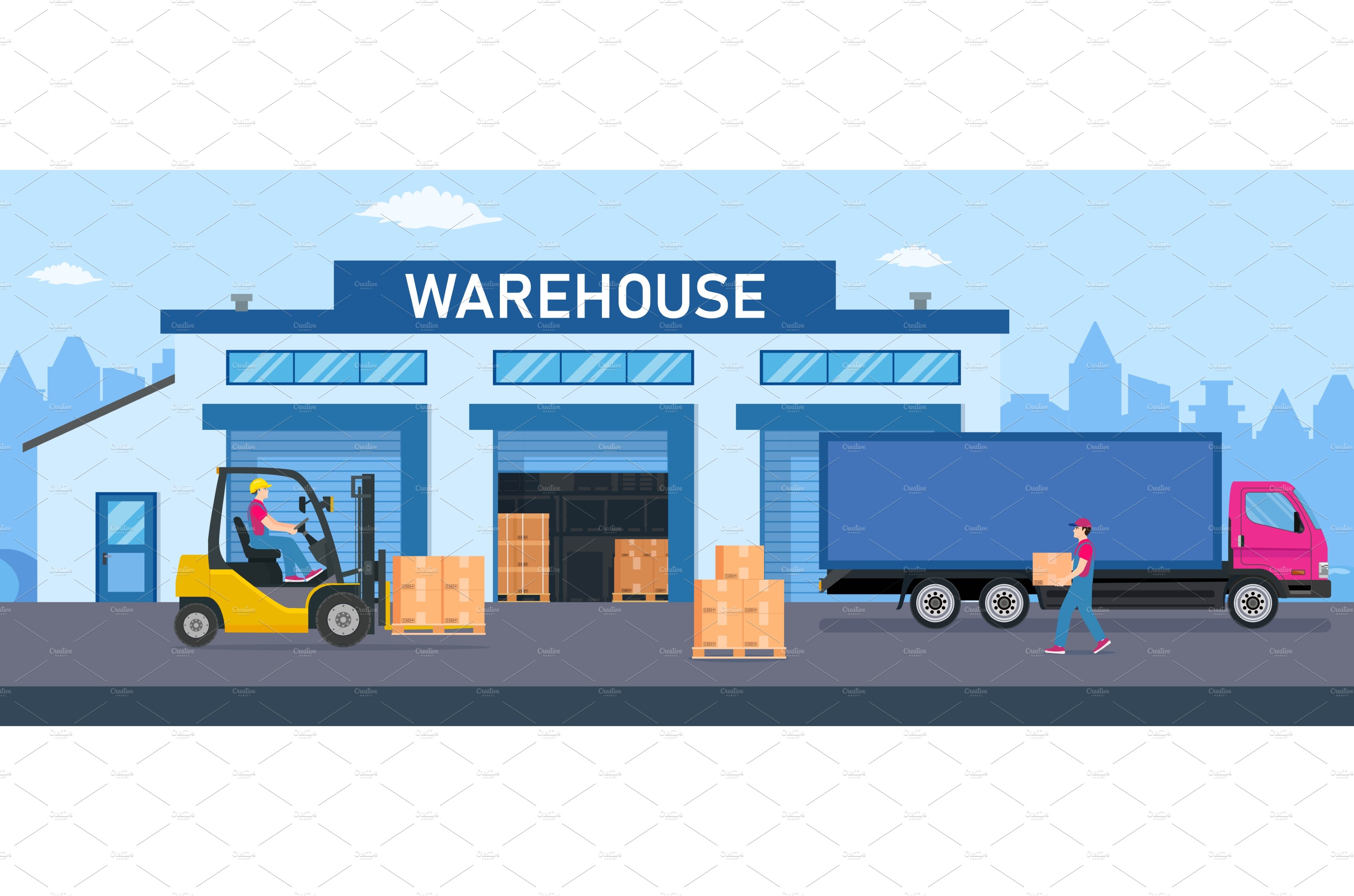 Warehouse industry with storage cover image.