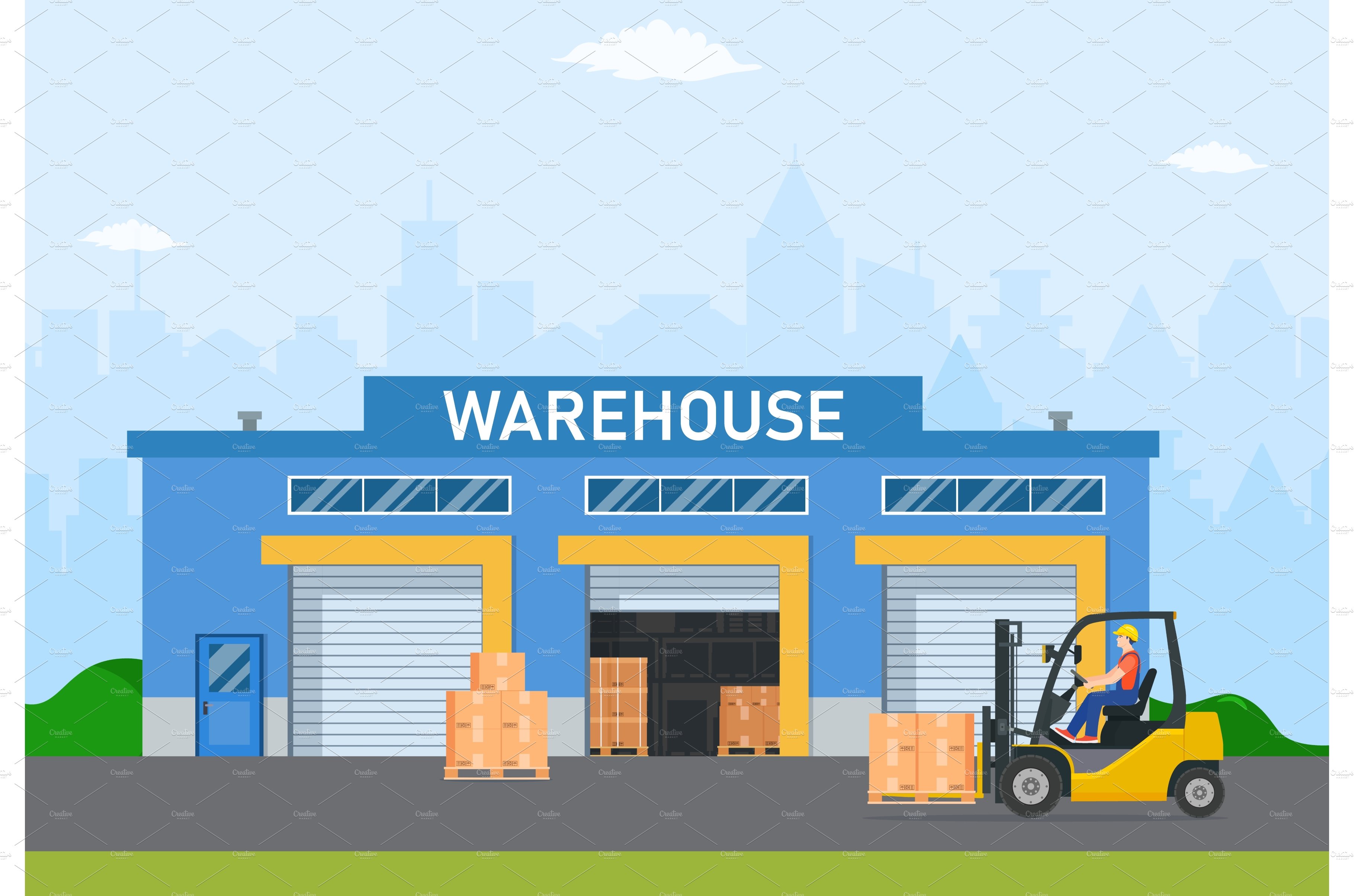 Warehouse industry with storage cover image.