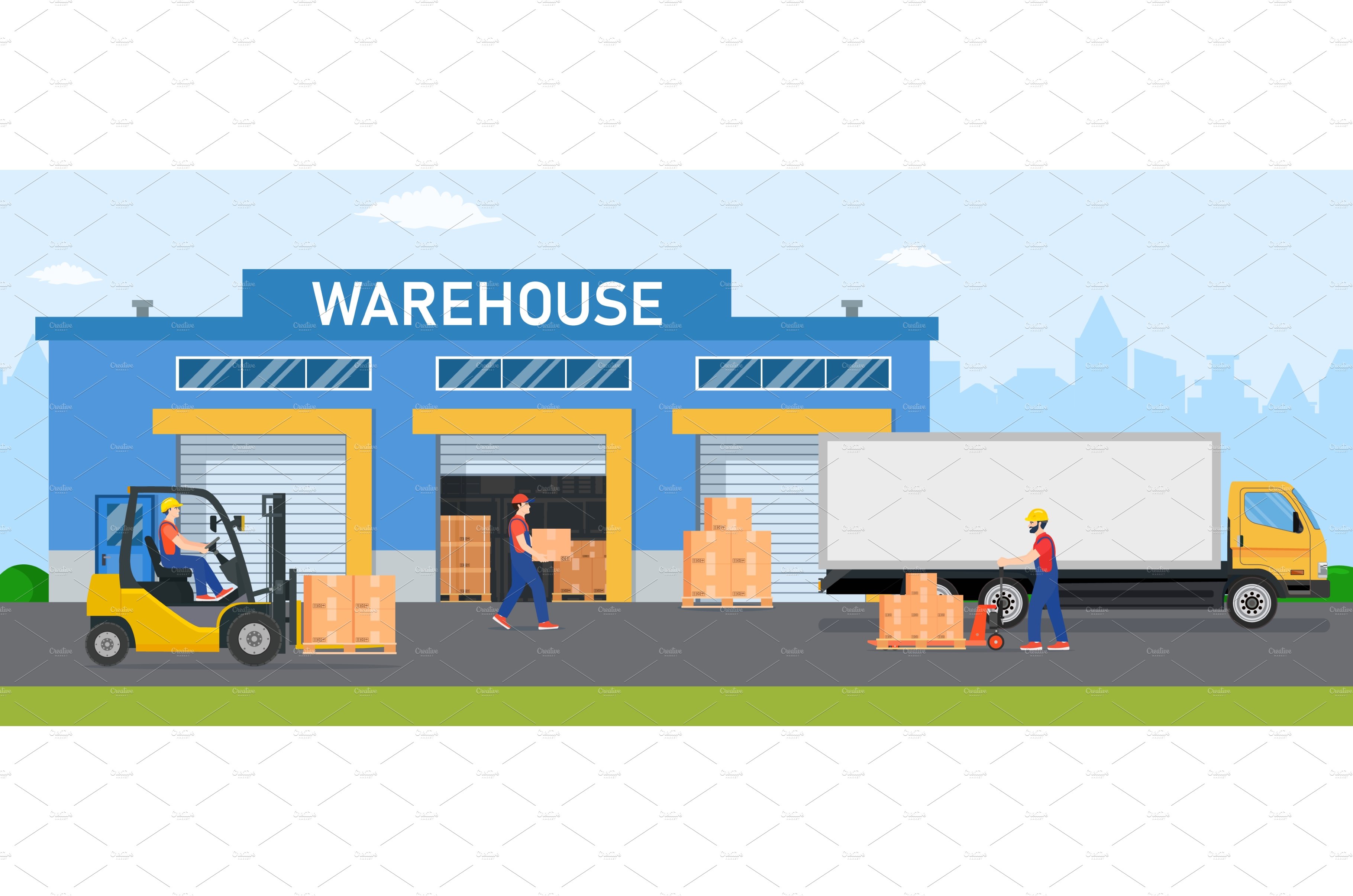 Warehouse industry with storage cover image.