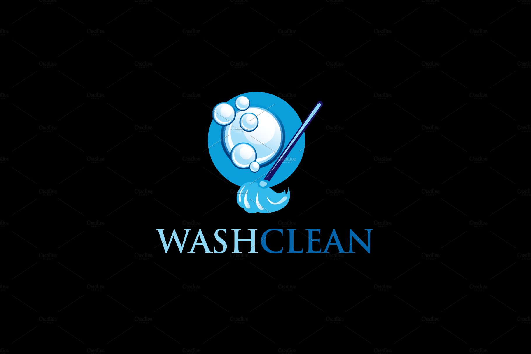Wash Clean Logo preview image.