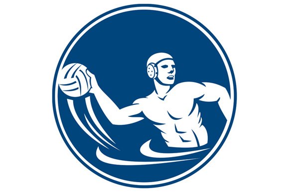 Water Polo Player Throw Ball Circle cover image.
