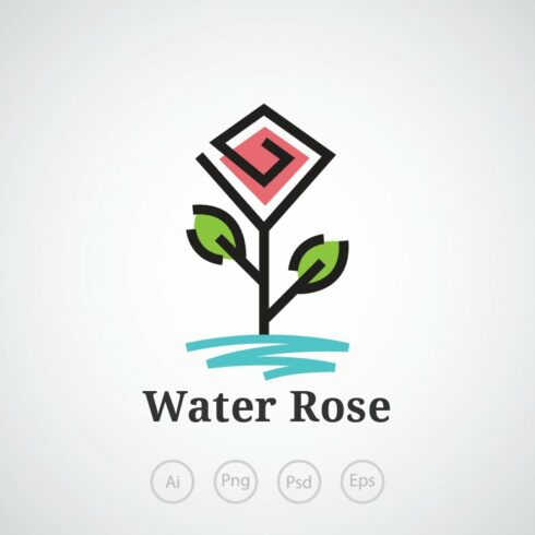 Water Rose Logo Template cover image.