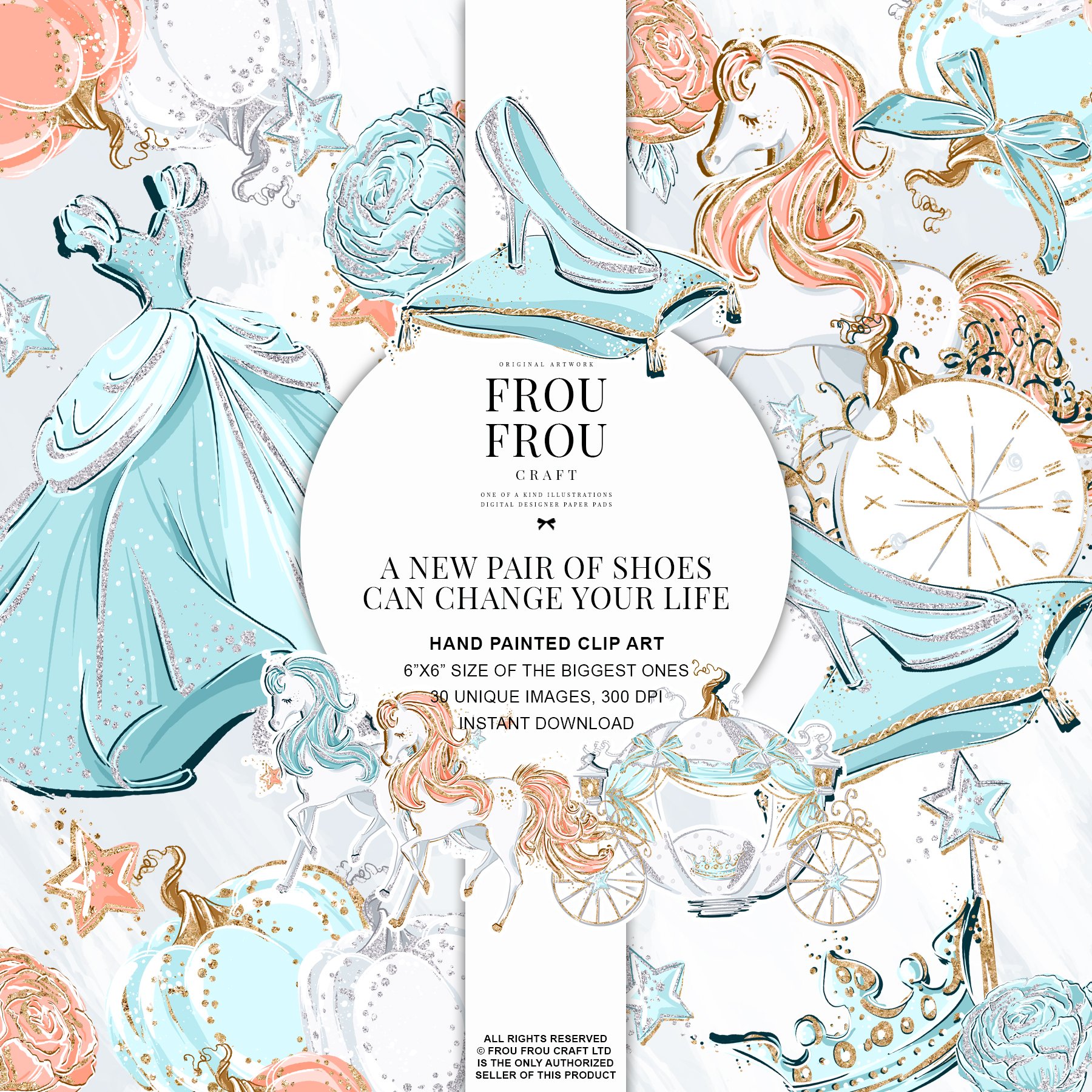 Cinderella Fairy Tale Clipart cover image.