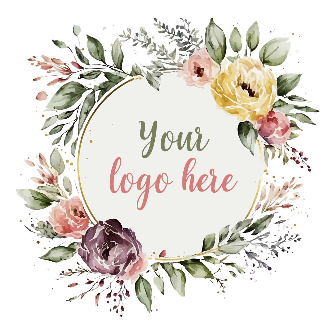 watercolor floral logo 251