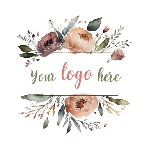 Watercolor Floral Logo, Pastel floral logo, Watercolor Round Floral Logo, Flower Logo, modern logo, Logo Design cover image.