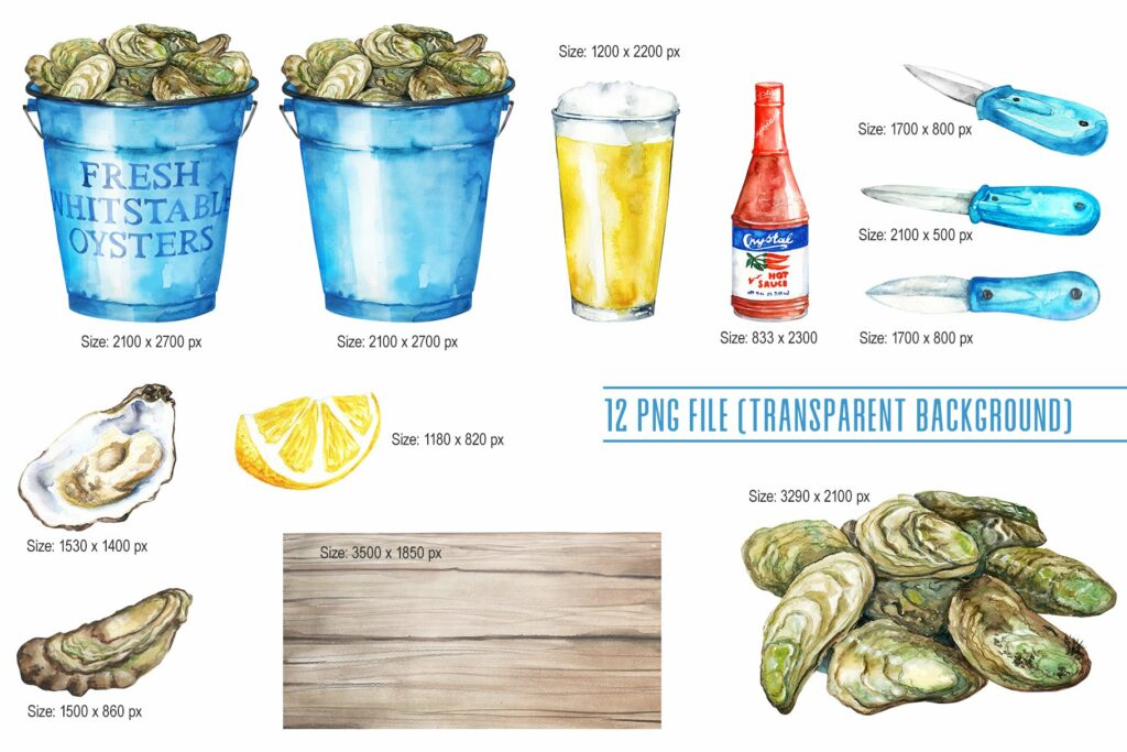Watercolor Oyster Clipart – MasterBundles