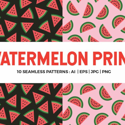 Watermelon Seamless Patterns cover image.