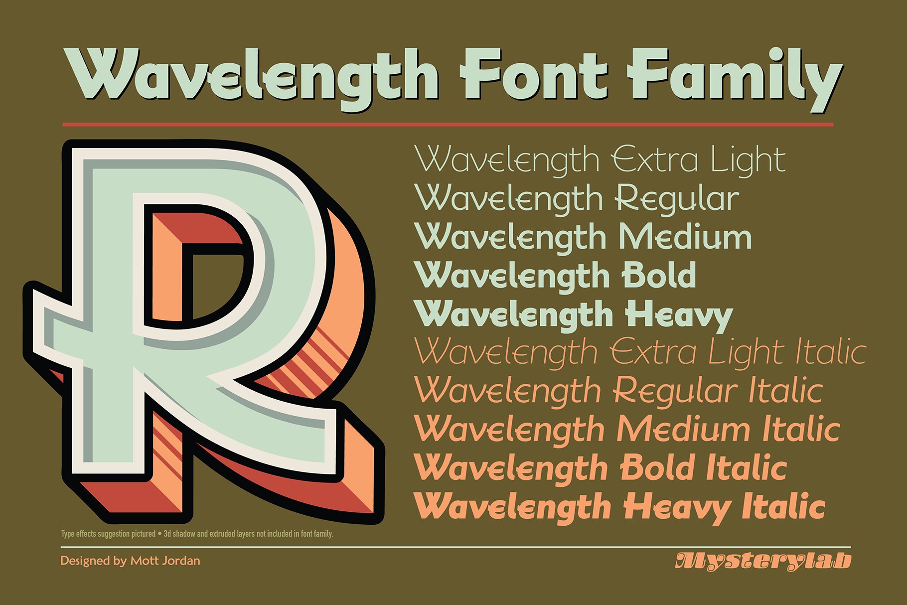 Wavelength Font Family preview image.