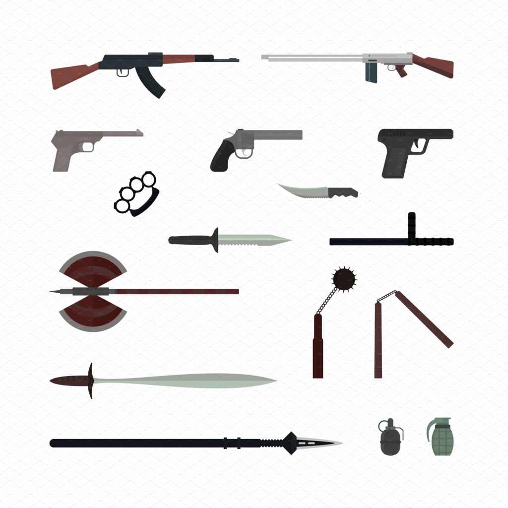 Weapons flat vector collection – MasterBundles