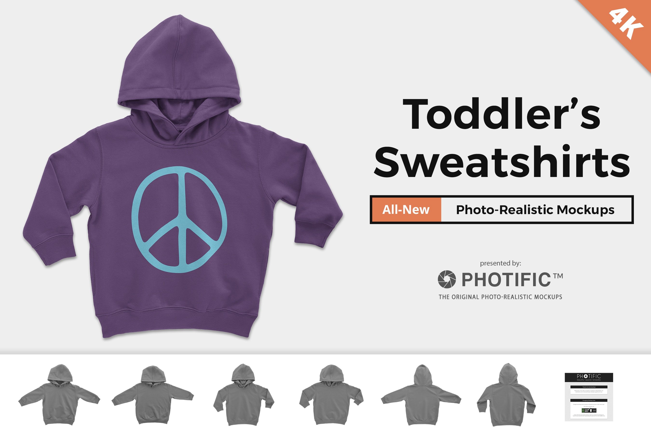 Toddler's Pullover Hoodie Mockups cover image.