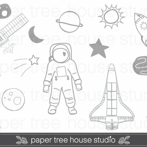 Space Exploration Clip Art Doodles cover image.