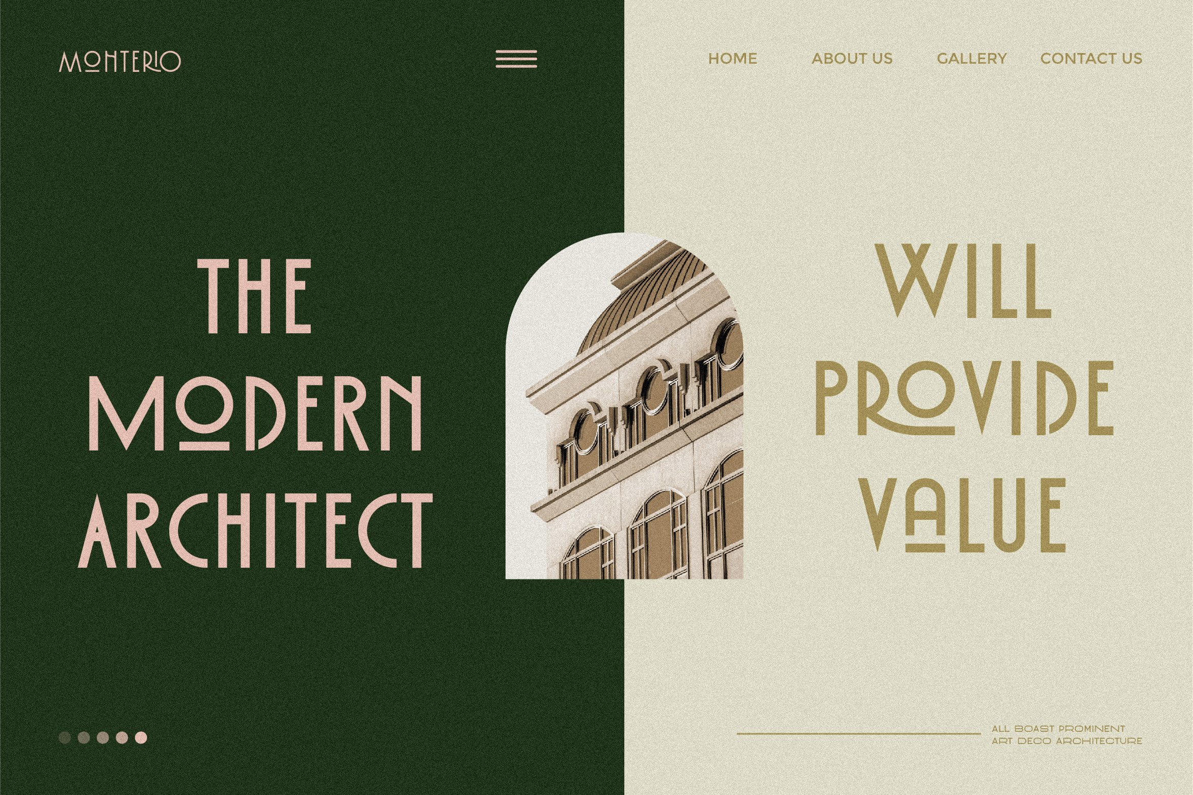 Monterio - Modern Art Deco Typeface preview image.