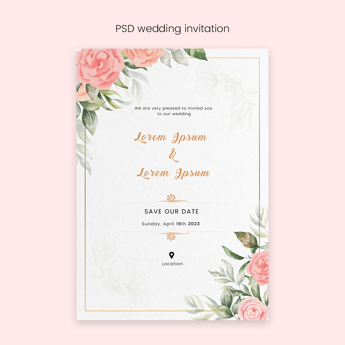 PSD wedding template cover image.