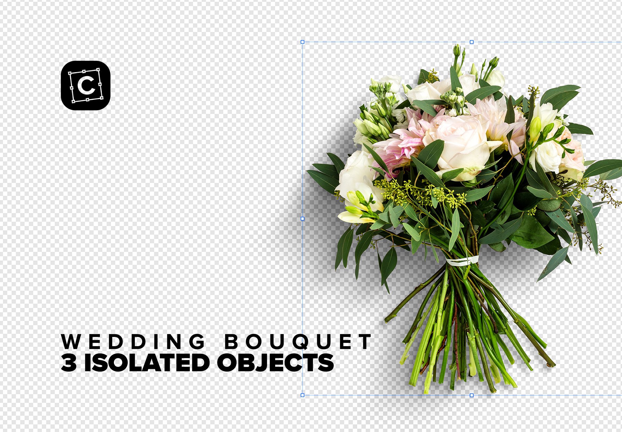 wedding bouquet flowers 03 isolated objects 117