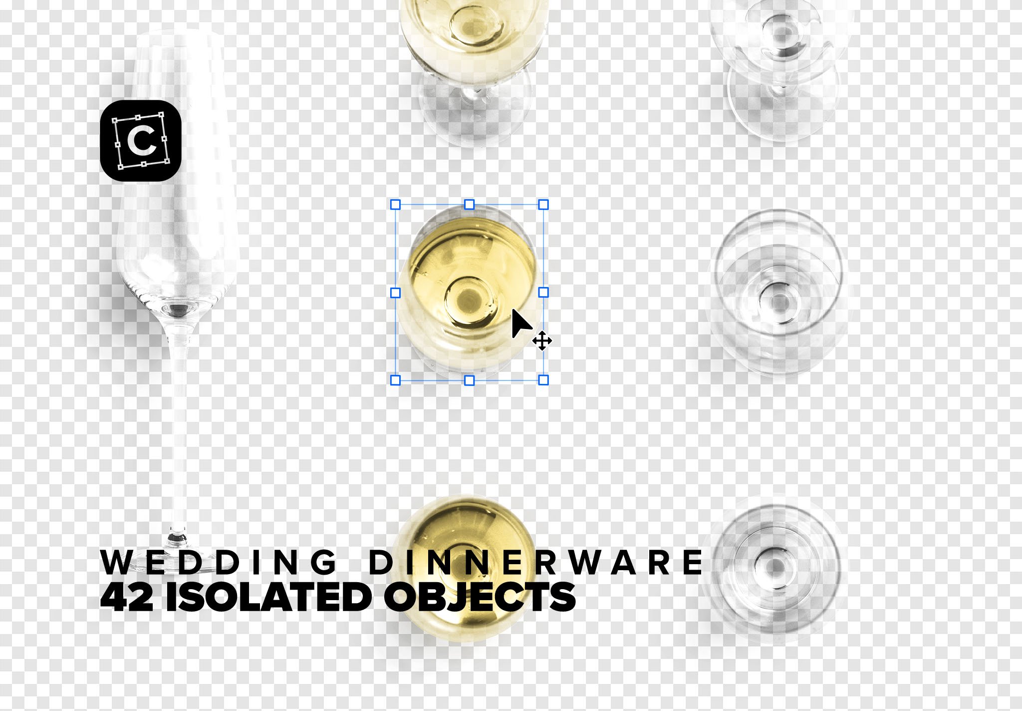 wedding dinnerware 03 isolated objects 80