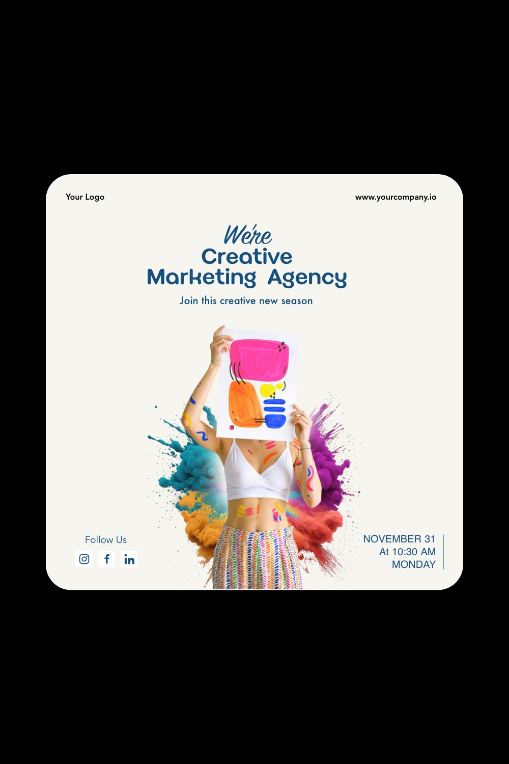 Creative Agency Event Instagram Post Template pinterest preview image.