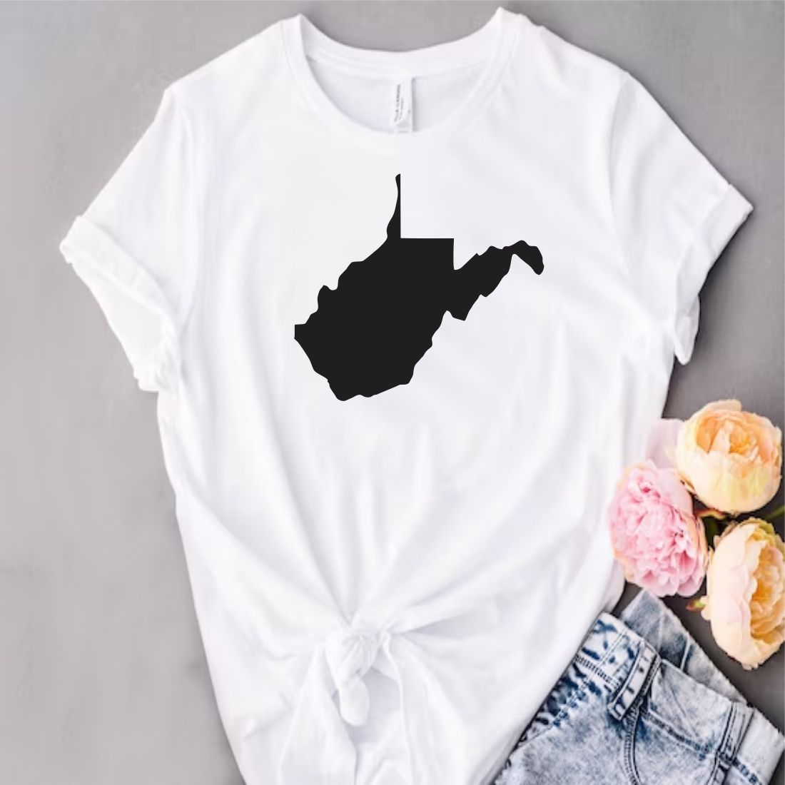 West Virginia WV state map Cute Halloween ghost SVG DXF EPS