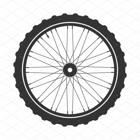 Bicycle mtb wheel symbol,vector cover image.