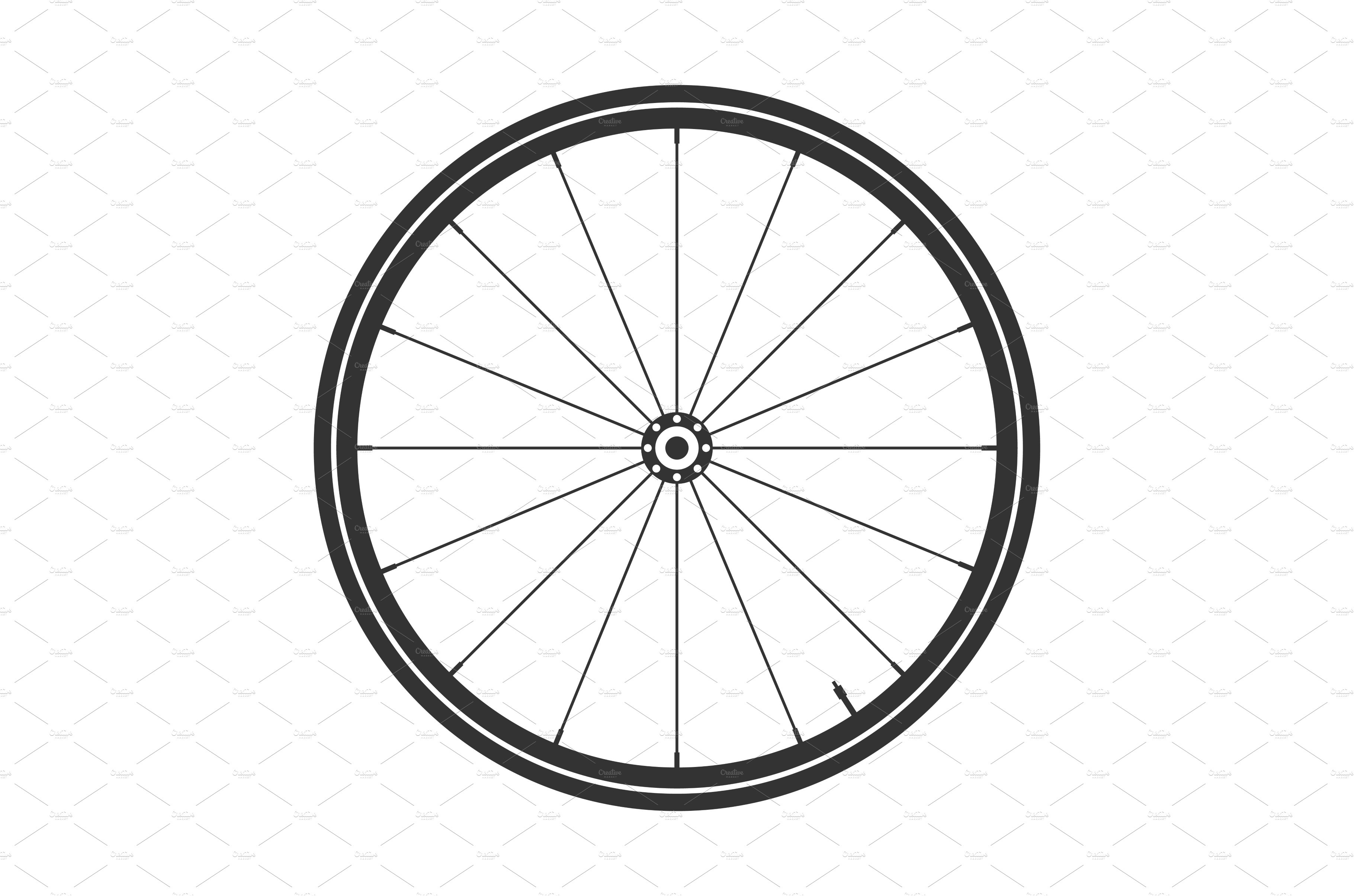 Bicycle mtb wheel symbol,vector cover image.