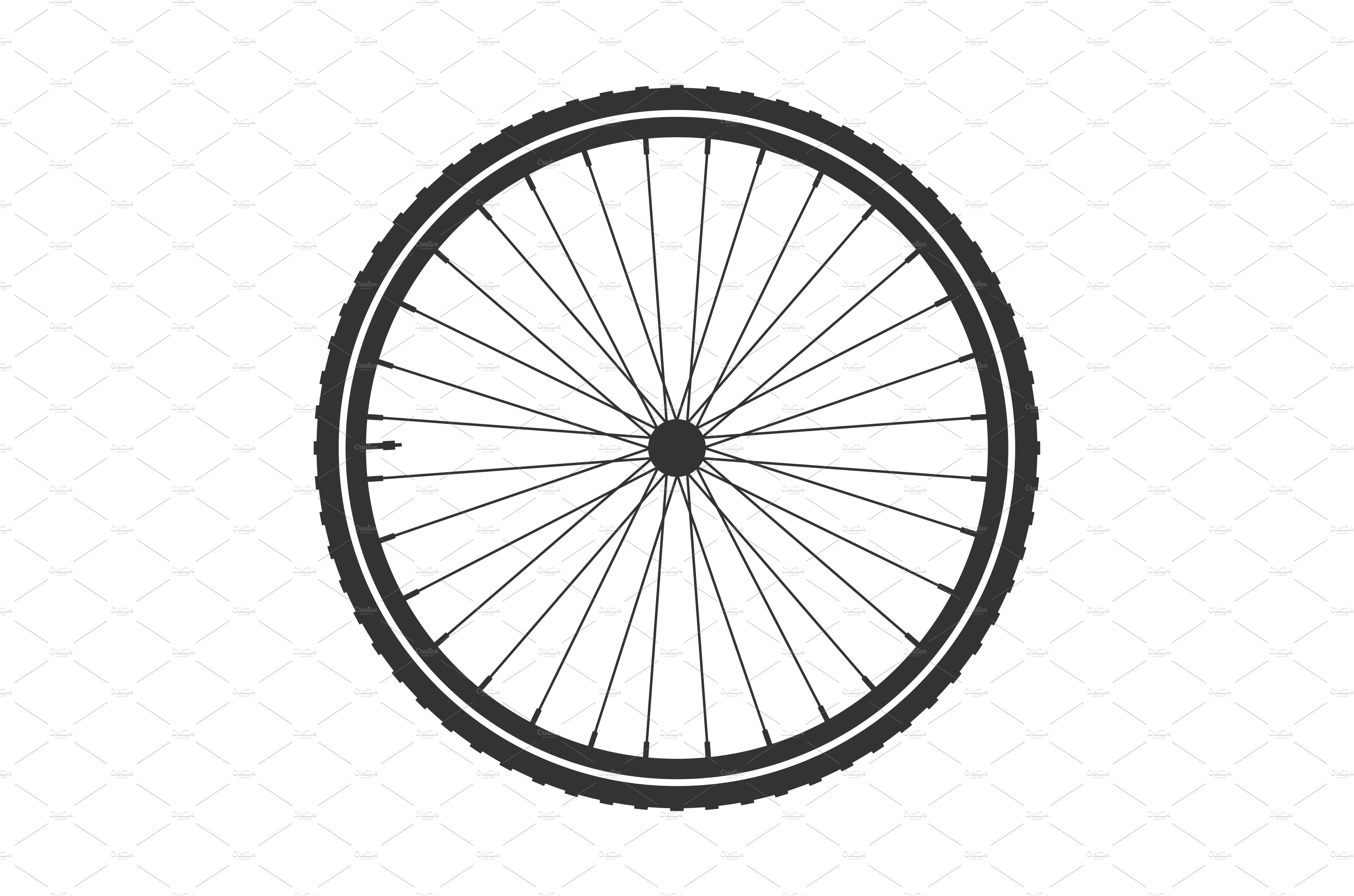 Bicycle mtb wheel symbol,vector cover image.