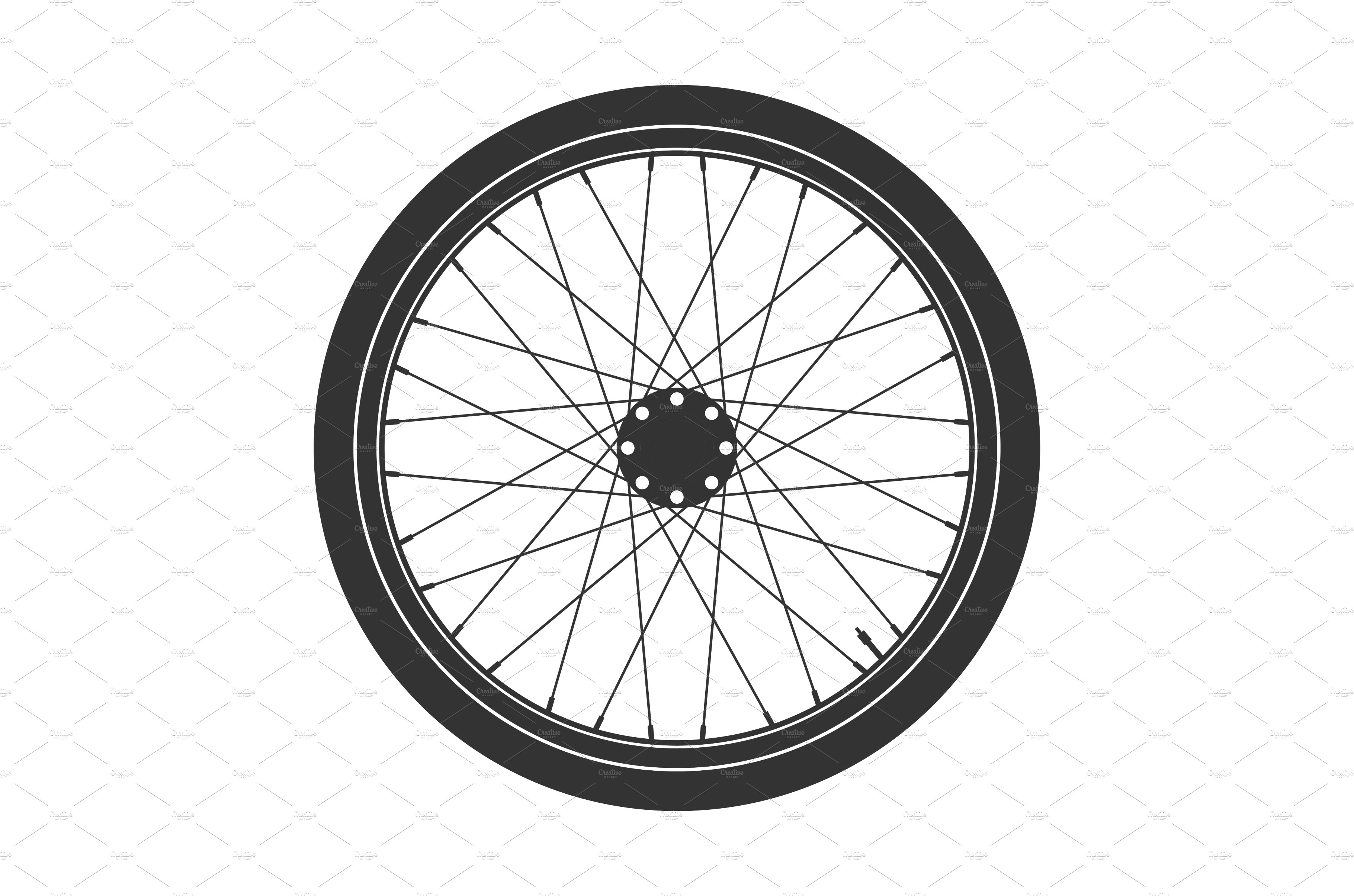 Bicycle mtb wheel symbol,vector cover image.