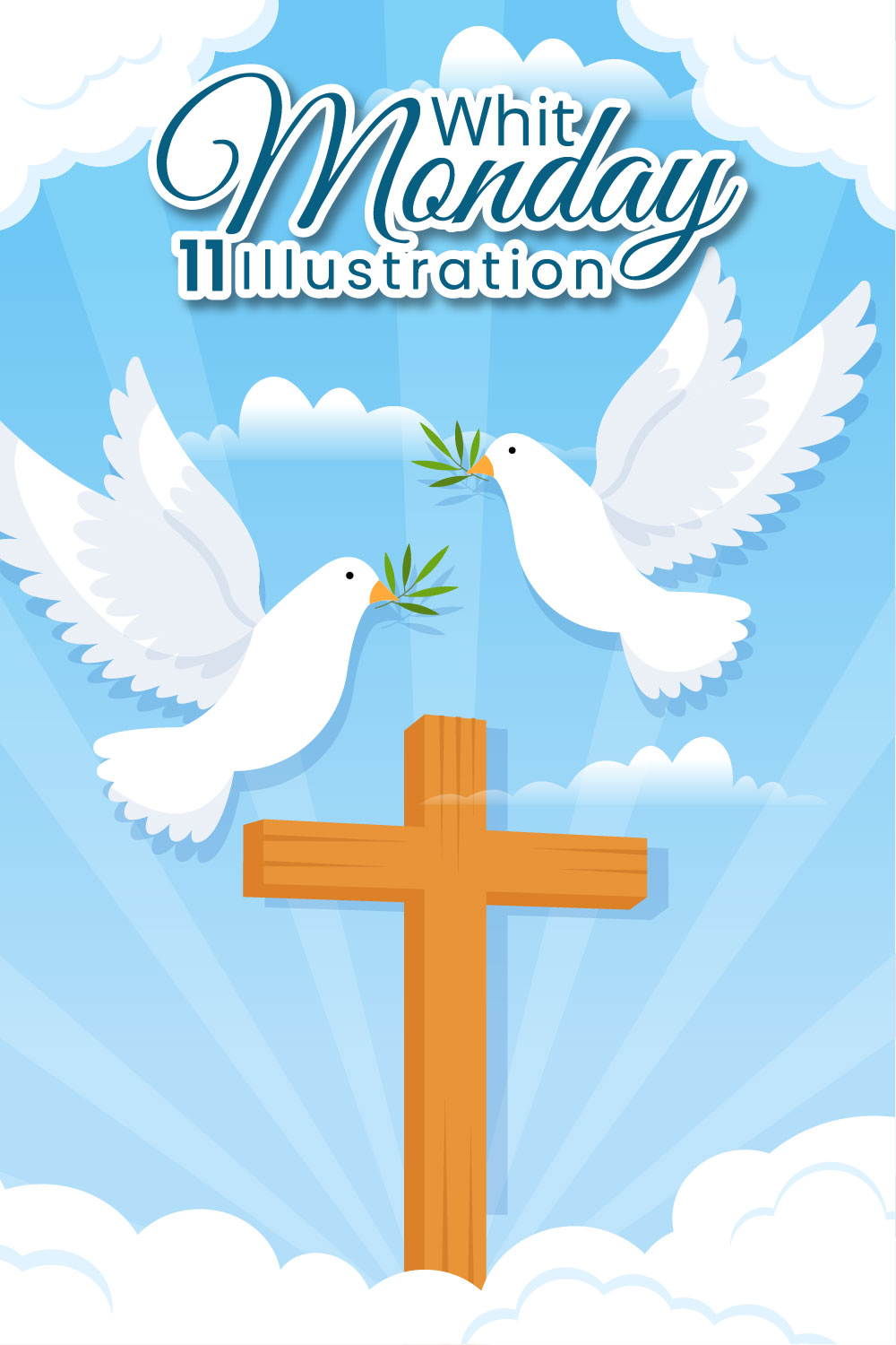 11 Whit Monday Vector Illustration pinterest preview image.