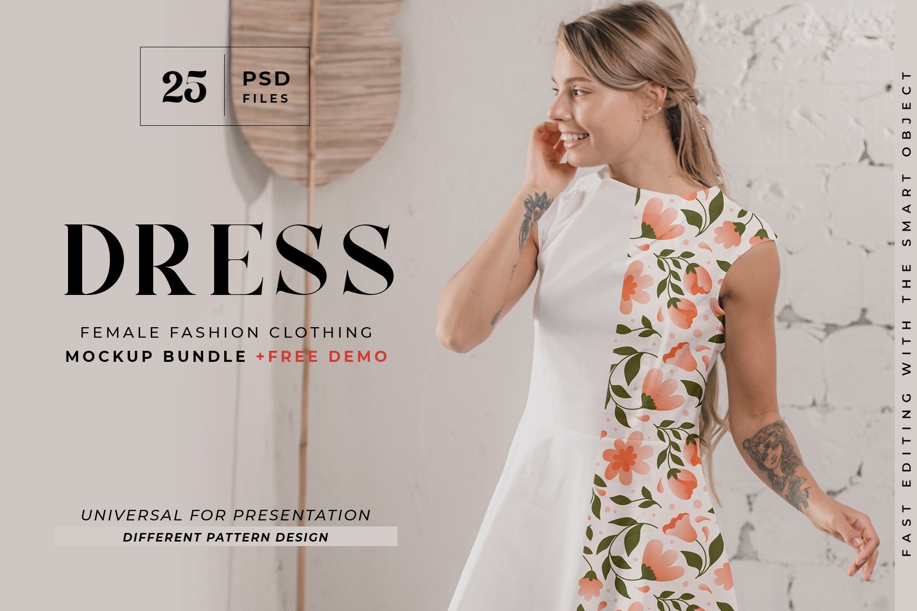 white dress mockup bundle with smart object 433