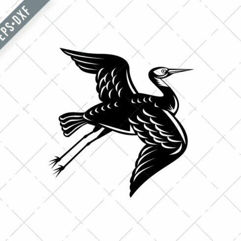 White-Faced Heron Flying SVG cover image.