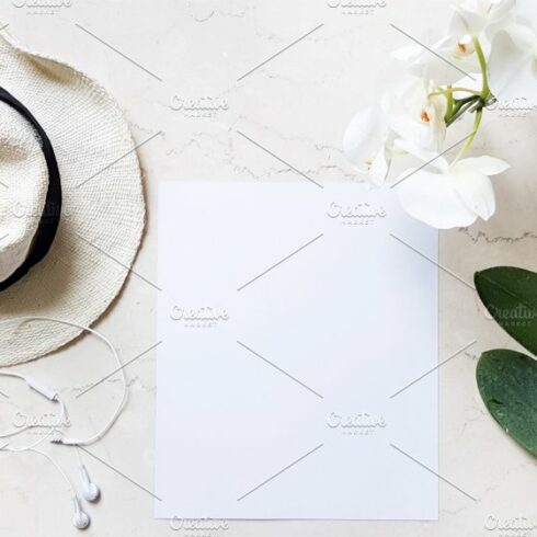 White Hat and Flower Mockup cover image.