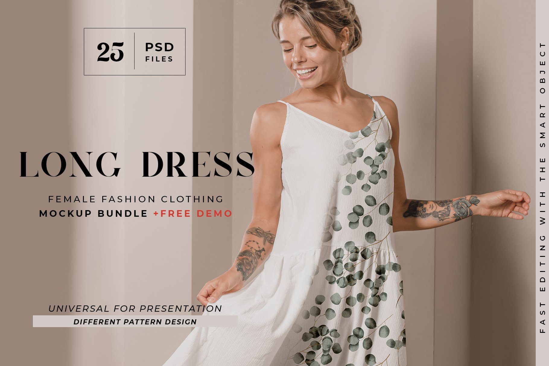 white long dress mockup 140