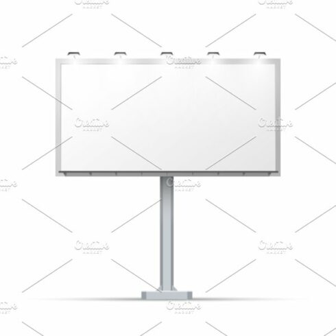 White outdoor billboard template cover image.
