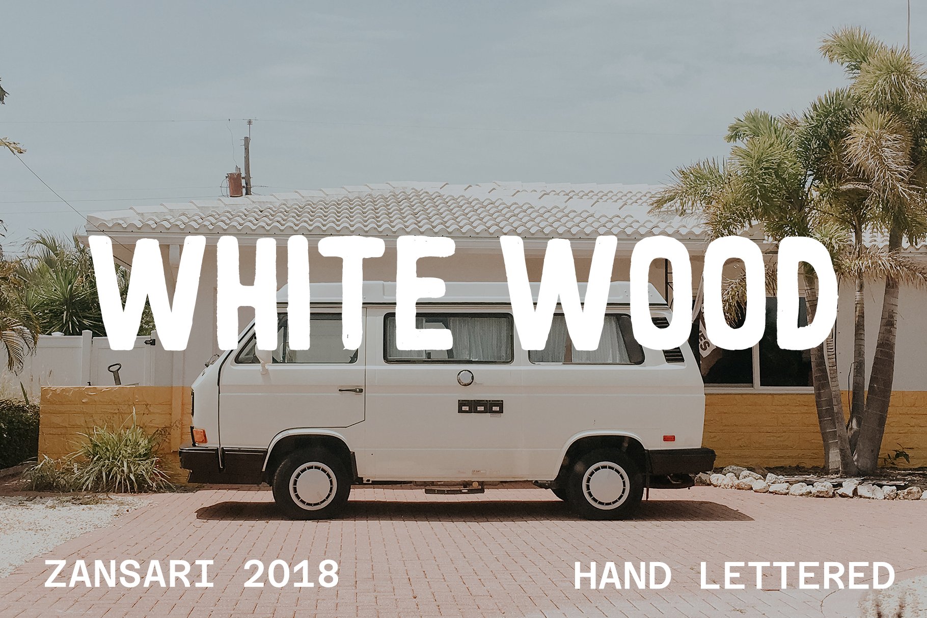 White wood hand drawn font cover image.