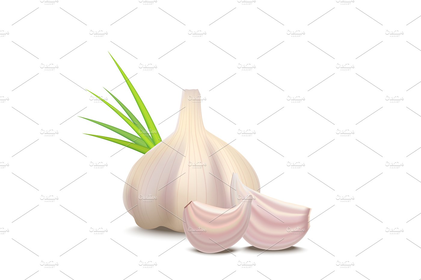 Garlic and Cloves Pattern Background preview image.