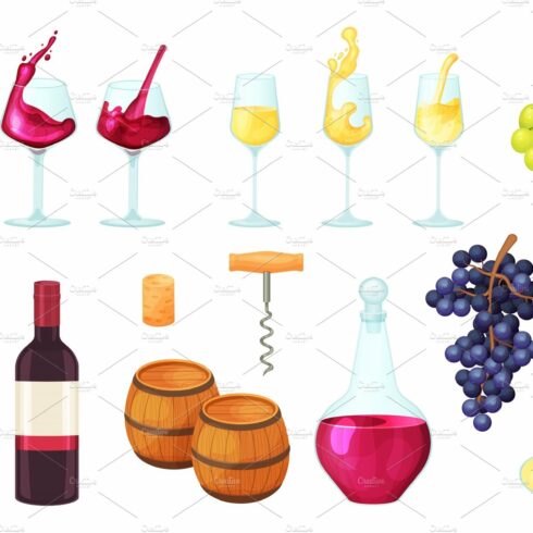Cartoon wine vector illustration cover image.
