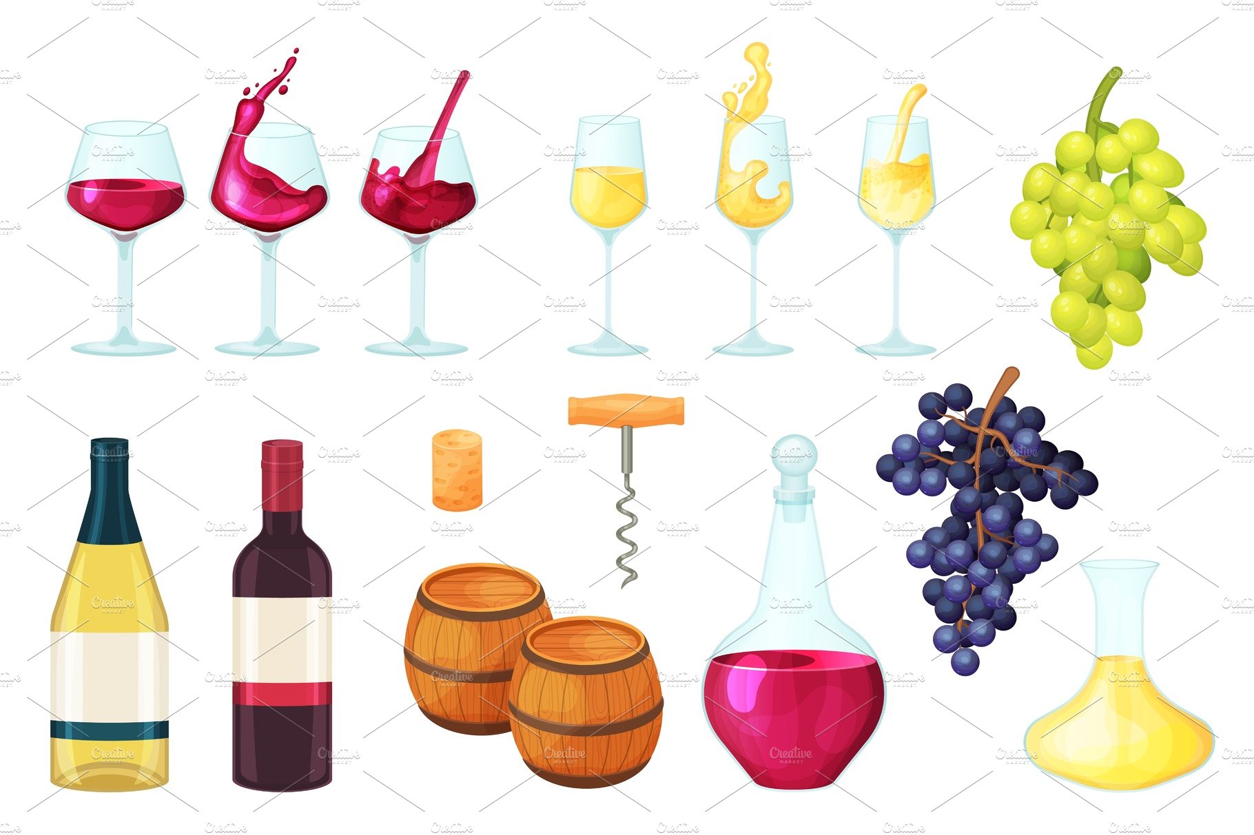 Cartoon wine vector illustration cover image.